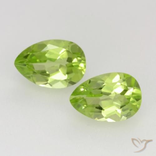0.94ctw Natural Verde Vivo Claro Peridoto, Formato de pêra, VVS-VS