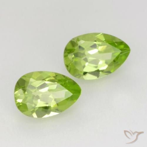 Pedras preciosas de Peridoto Verde Vivo Claro natural de 0.94 ct, Formato de pêra, VVS-VS
