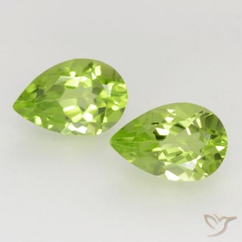 0.96ctw Natural Verde Vivo Claro Peridoto, Formato de pêra, VVS-VS