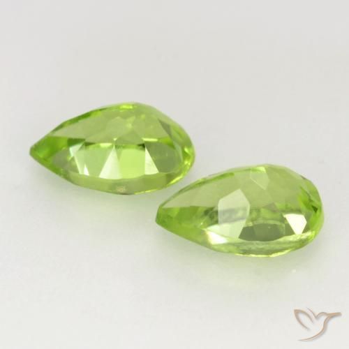 Pedras preciosas de Peridoto Verde Vivo Claro natural de 0.96 ct, Formato de pêra, VVS-VS