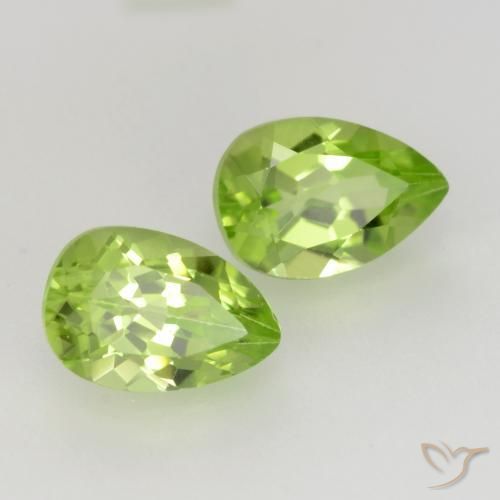 Pedras preciosas de Peridoto Verde Vivo Claro natural de 1.12 ct, Formato de pêra, VVS-VS
