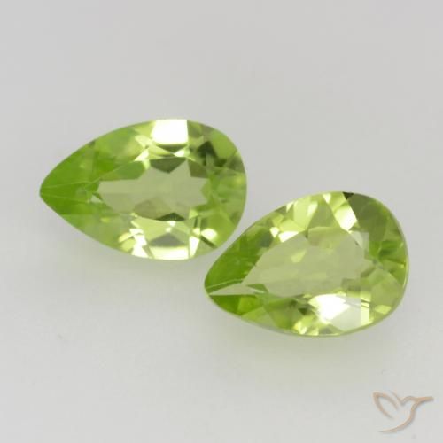 0.82ctw Natural Verde Vivo Claro Peridoto, Formato de pêra, VVS-VS