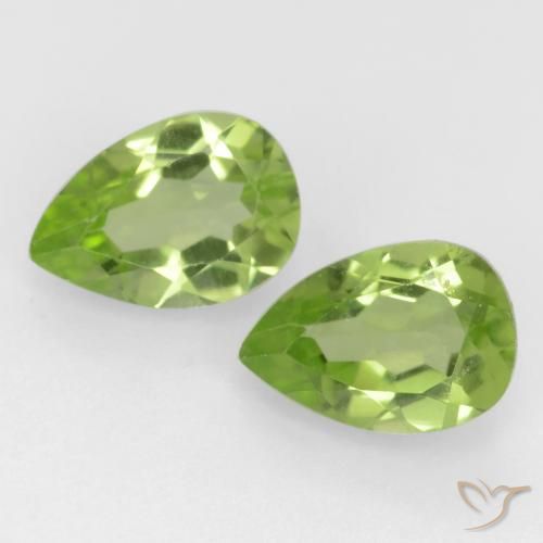 0.91ctw Natural Verde Vivo Claro Peridoto, Formato de pêra, VVS-VS