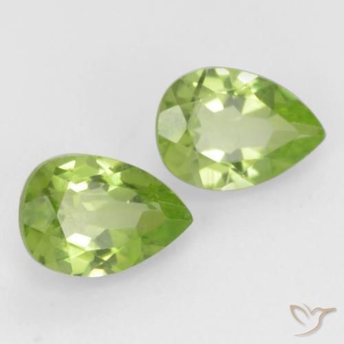 Pedras preciosas de Peridoto Verde Vivo Claro natural de 0.91 ct, Formato de pêra, VVS-VS