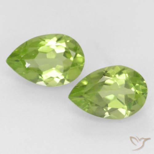 0.91ctw Natural Verde Vivo Claro Peridoto, Formato de pêra, VVS-VS