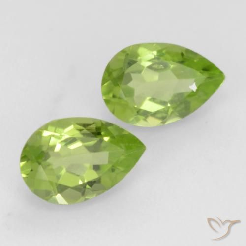 Pedras preciosas de Peridoto Verde Vivo Claro natural de 0.91 ct, Formato de pêra, VVS-VS