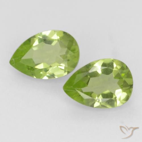 0.74ctw Natural Verde Vivo Claro Peridoto, Formato de pêra, VVS-VS