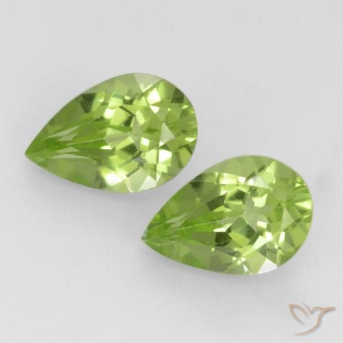 0.89ctw Natural Verde Vivo Claro Peridoto, Formato de pêra, VVS-VS