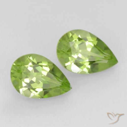 Pedras preciosas de Peridoto Verde Vivo Claro natural de 0.89 ct, Formato de pêra, VVS-VS