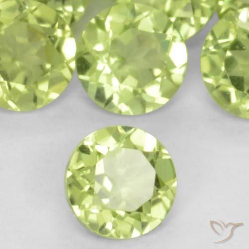 Peridoto Verde Vivo Claro Natural 0.18ct, Redondo, VS