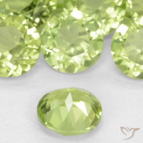 Peridoto Verde Vivo Claro Natural 0.18ct, Redondo, VS