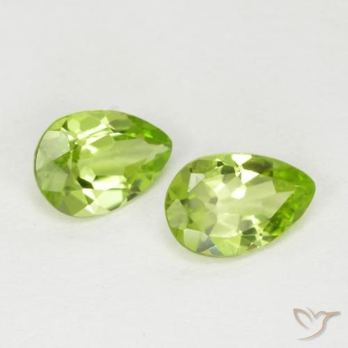 Pedras preciosas de Peridoto Verde amarelado natural de 0.81 ct, Formato de pêra, VVS-VS