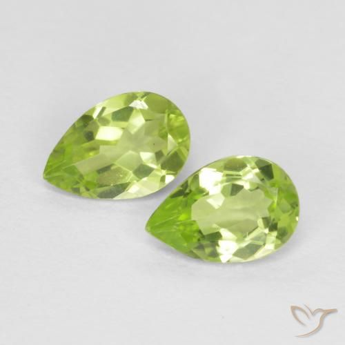 0.83ctw Natural Verde médio Peridoto, Formato de pêra, VVS-VS