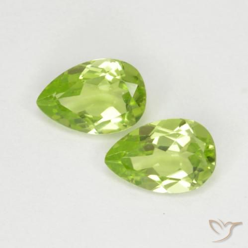 0.91ctw Natural Verde Vivo Claro Peridoto, Formato de pêra, VVS-VS