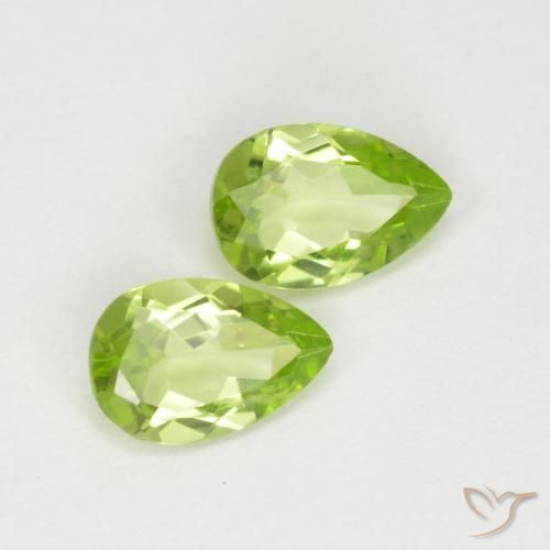 Pedras preciosas de Peridoto Verde Vivo Claro natural de 0.91 ct, Formato de pêra, VVS-VS