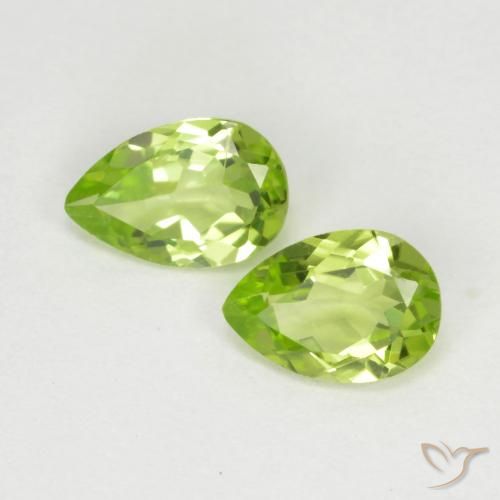 0.87ctw Natural Verde Vivo Claro Peridoto, Formato de pêra, VVS-VS