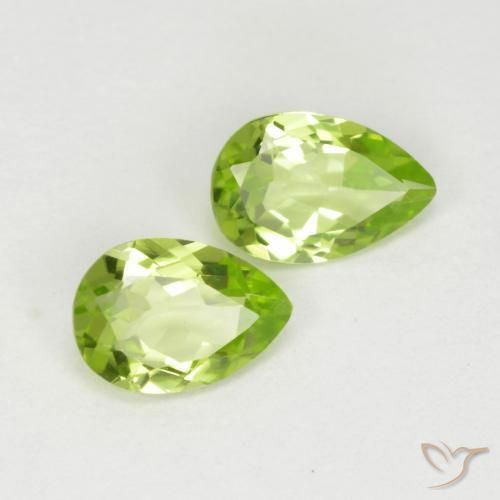 Pedras preciosas de Peridoto Verde Vivo Claro natural de 0.87 ct, Formato de pêra, VVS-VS