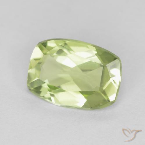 Peridoto Luz verde Natural 0.99ct, Almofada, VVS-VS