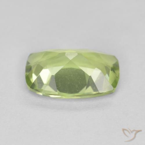 Peridoto Luz verde Natural 0.99ct, Almofada, VVS-VS