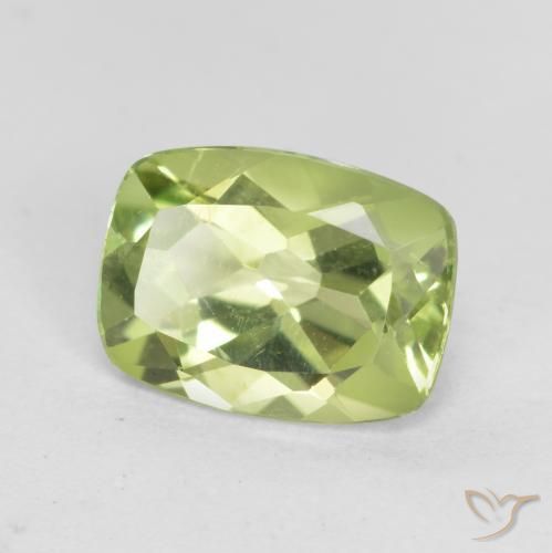 Peridoto Verde médio Natural 1.31ct, Almofada, VVS-VS