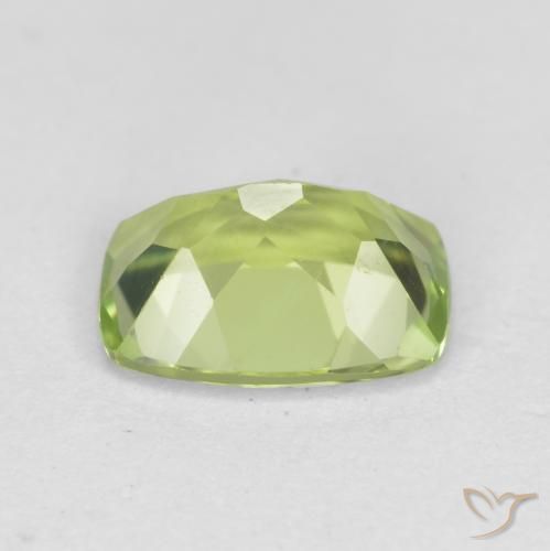 Peridoto Verde médio Natural 1.31ct, Almofada, VVS-VS