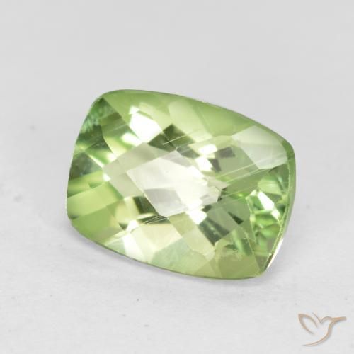 Peridoto verde quente Natural 1.39ct, Almofada, VS