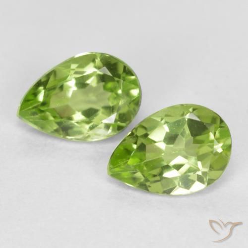 0.87ctw Natural Verde Vivo Claro Peridoto, Formato de pêra, VVS-VS