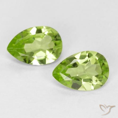 0.81ctw Natural Verde Vivo Claro Peridoto, Formato de pêra, VVS-VS