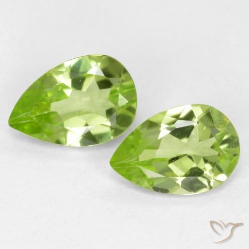 0.76ctw Natural Verde Vivo Claro Peridoto, Formato de pêra, VVS-VS