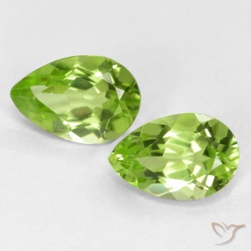 0.87ctw Natural Verde Vivo Claro Peridoto, Formato de pêra, VVS-VS