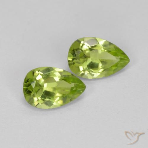 0.93ctw Natural verde vivo Peridoto, Formato de pêra, VS