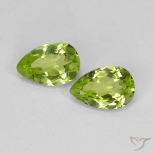 0.93ctw Natural Verde Vivo Claro Peridoto, Formato de pêra, VVS-VS