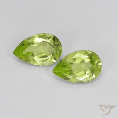0.83ctw Natural Verde médio Peridoto, Formato de pêra, VVS-VS