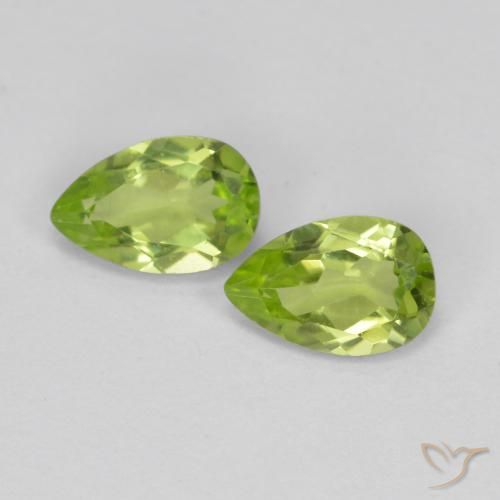 0.89ctw Natural Verde médio Peridoto, Formato de pêra, VS