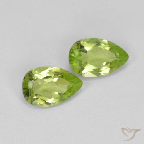 Pedras preciosas de Peridoto Verde médio natural de 0.89 ct, Formato de pêra, VS