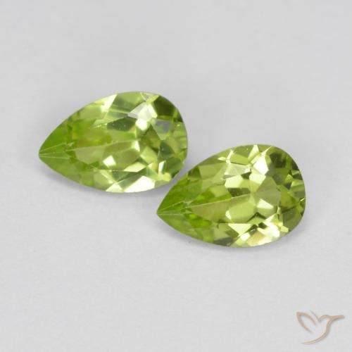 0.92ctw Natural Verde médio Peridoto, Formato de pêra, VS