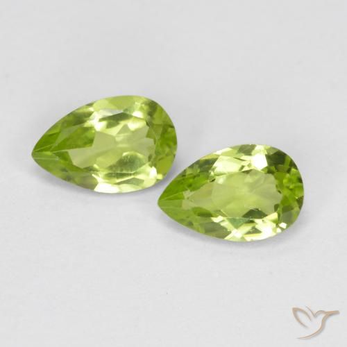 0.92ctw Natural verde vivo Peridoto, Formato de pêra, VS