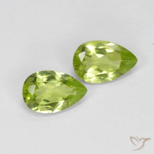 Pedras preciosas de Peridoto verde vivo natural de 0.92 ct, Formato de pêra, VS
