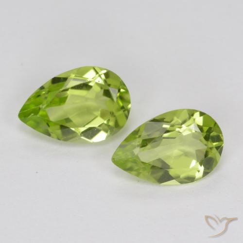 0.80ctw Natural Verde médio Peridoto, Formato de pêra, VVS-VS