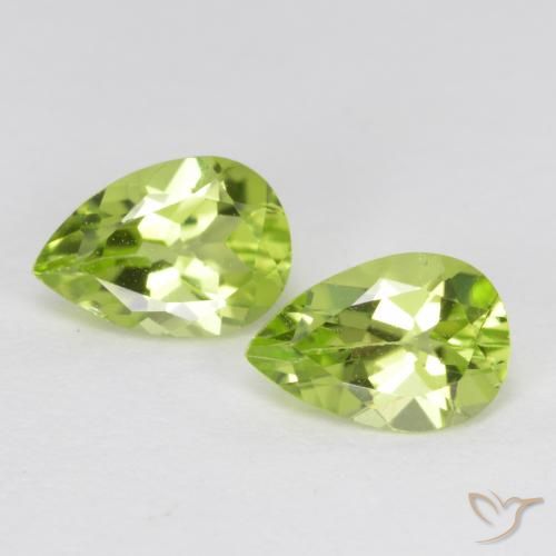 Pedras preciosas de Peridoto Verde Vivo Claro natural de 0.84 ct, Formato de pêra, VS