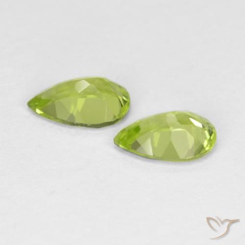Pedras preciosas de Peridoto Verde médio natural de 0.82 ct, Formato de pêra, VS