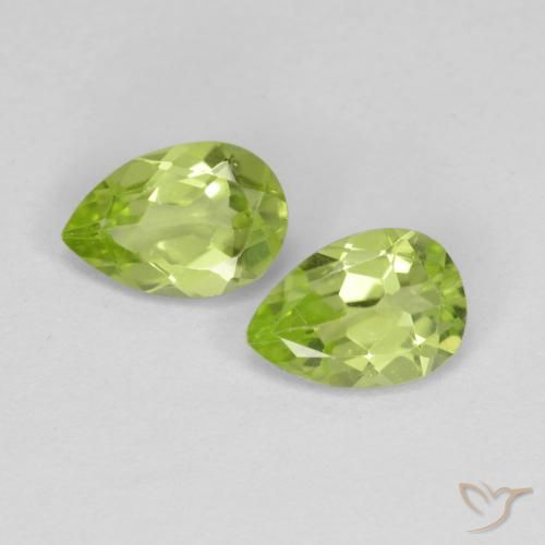 0.82ctw Natural verde vivo Peridoto, Formato de pêra, VVS-VS