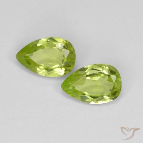 0.88ctw Natural verde vivo Peridoto, Formato de pêra, VS