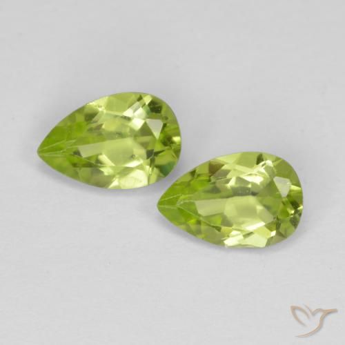 0.86ctw Natural Verde médio Peridoto, Formato de pêra, VVS-VS