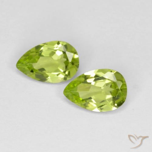 0.80ctw Natural Verde médio Peridoto, Formato de pêra, VVS-VS