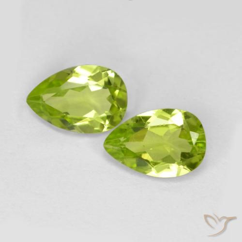 Pedras preciosas de Peridoto Verde médio natural de 0.88 ct, Formato de pêra, VVS-VS