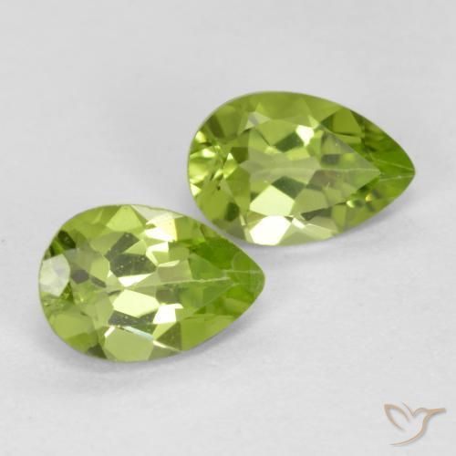 0.86ctw Natural Verde médio Peridoto, Formato de pêra, VVS-VS