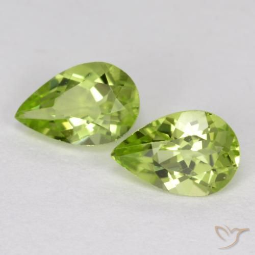 0.86ctw Natural Verde Vivo Claro Peridoto, Formato de pêra, VVS-VS