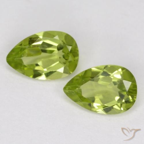 0.83ctw Natural verde vivo Peridoto, Formato de pêra, VVS-VS