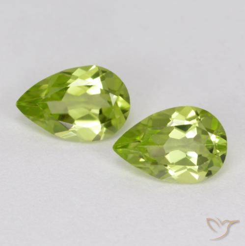 0.82ctw Natural verde vivo Peridoto, Formato de pêra, VVS-VS